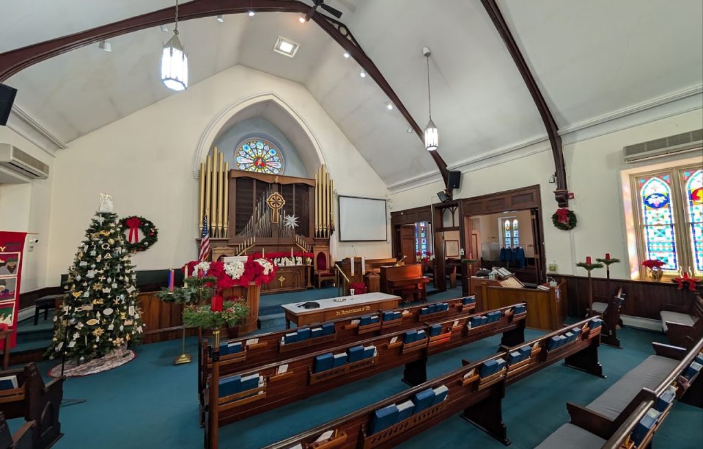 Church Interior Renovation Rendering — Walls, Stage & Transition Area, Whitehall MD — project image 3