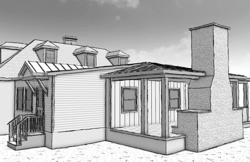 Home Addition with Covered Deck & BBQ Area 3D Modeling — Wayne PA — project image 2