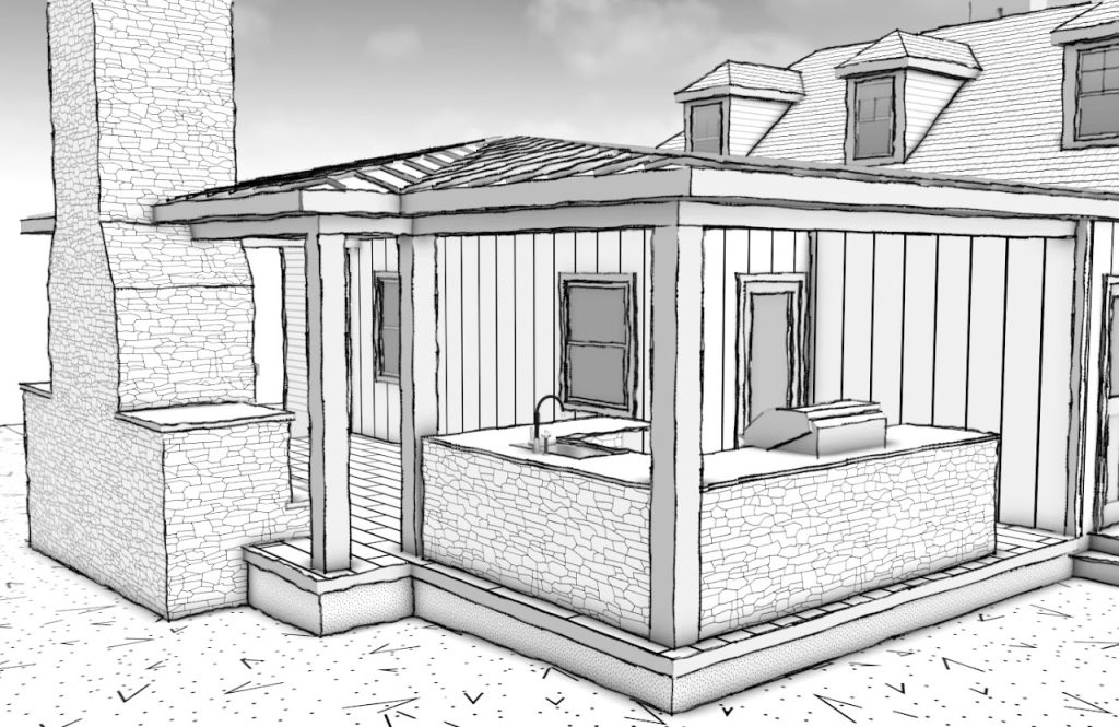 Home Addition with Covered Deck & BBQ Area 3D Modeling — Wayne PA — project image 3