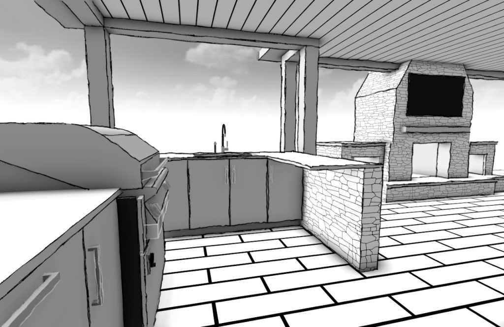 Home Addition with Covered Deck & BBQ Area 3D Modeling — Wayne PA — project image 4