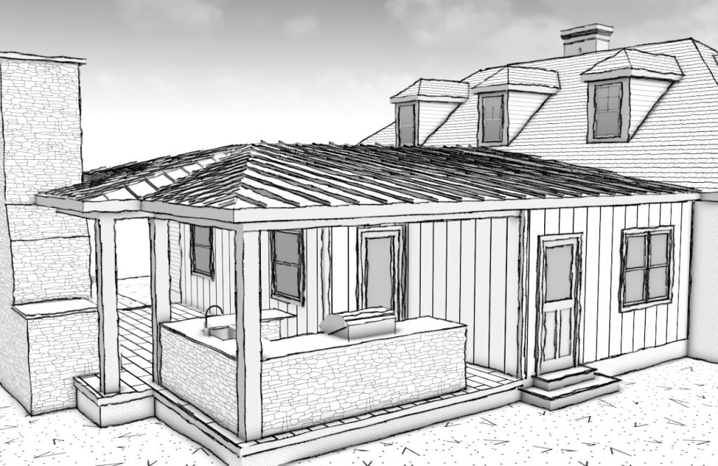 Home Addition with Covered Deck & BBQ Area 3D Modeling — Wayne PA — project image 5