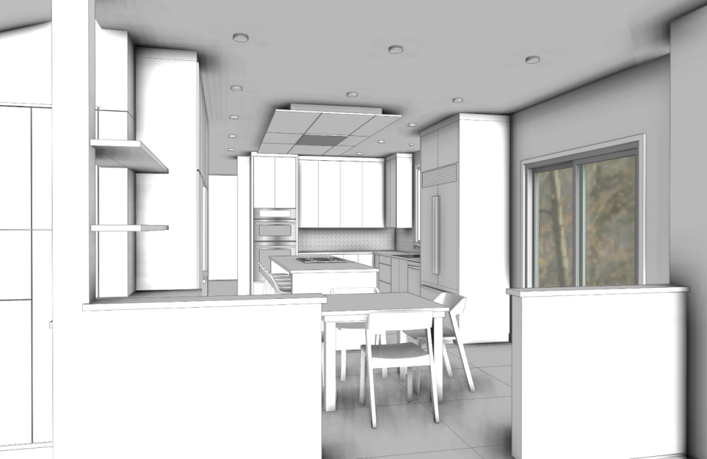 Kitchen & Adjacent Spaces Renovation 3D Visualization — Glenmoore PA — project image 1