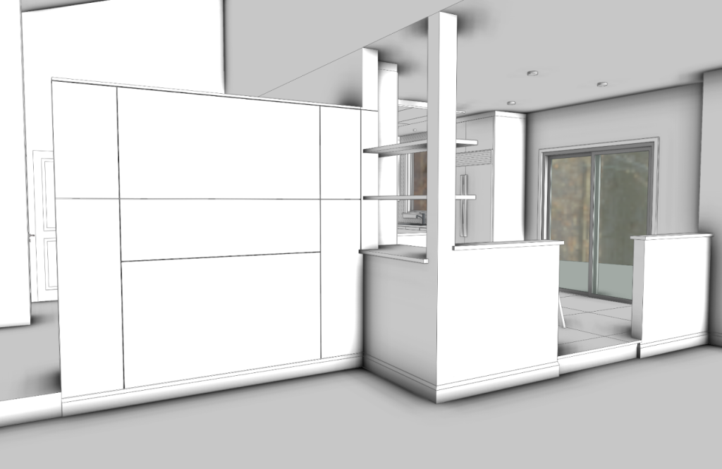 Kitchen & Adjacent Spaces Renovation 3D Visualization — Glenmoore PA — project image 3